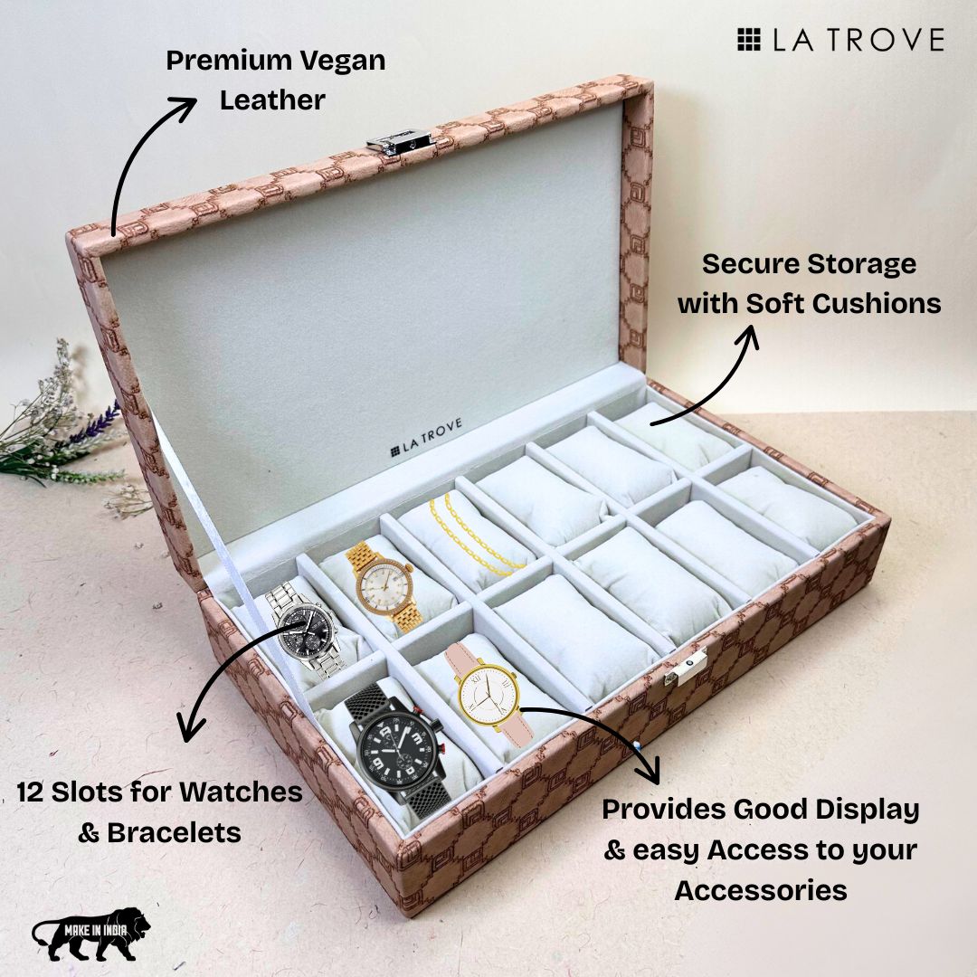 Designer 12-Slot Watch Box